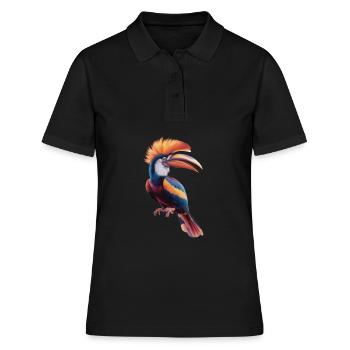 Pinson à spectre vibrant - Polo Femme - noir - Devant - Ailine (174cm)