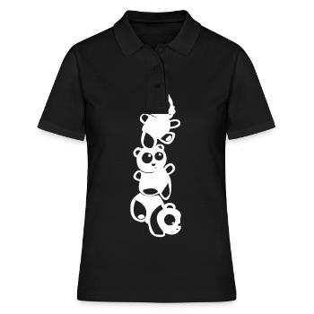 Panda panda animal mignon doux câlin - Polo Femme - noir - Devant - Ailine (174cm)