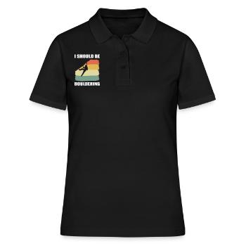 Felskletterer Bouldern Alpinist - Frauen Polo Shirt - Schwarz - Vorne - Ailine (174cm)