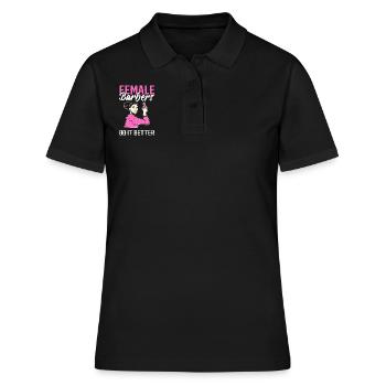 Les femmes barbiers le font mieux Coiffeuse - Polo Femme - noir - Devant - Ailine (174cm)