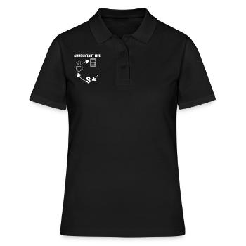 Lustiger Buchhalter Buchhalter - Frauen Polo Shirt - Schwarz - Vorne - Ailine (174cm)