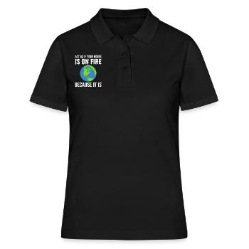 The Global Warming Eco-Activist - Women's Polo Shirt - black - Front - Ailine (174cm)