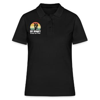 Mon argent pousse sur les arbres Bûcheron - Polo Femme - noir - Devant - Ailine (174cm)