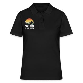 Kitesurfing & Kiteboarding Kitesurfer - Frauen Polo Shirt - Schwarz - Vorne - Ailine (174cm)
