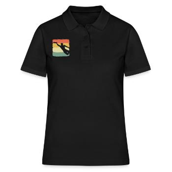 Ultimate Frisbee-Spieler - Frauen Polo Shirt - Schwarz - Vorne - Ailine (174cm)