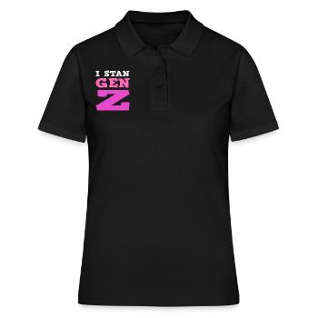 Gen Z Humor Gen Z Comedian - Frauen Polo Shirt - Schwarz - Vorne - Ailine (174cm)