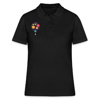 Heißluftballon Raumfahrt Astronaut - Frauen Polo Shirt - Schwarz - Vorne - Ailine (174cm)