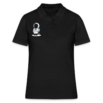 Astronaut spielt Yoyo Astronaut - Frauen Polo Shirt - Schwarz - Vorne - Ailine (174cm)