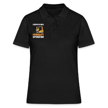 Certified Forklift Operator Gabelstaplerfahrer - Frauen Polo Shirt - Schwarz - Vorne - Ailine (174cm)