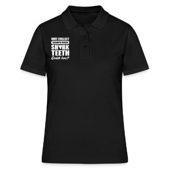 Fossile Jagd Haifischzähnesammler - Frauen Polo Shirt - Schwarz - Vorne - Ailine (174cm)