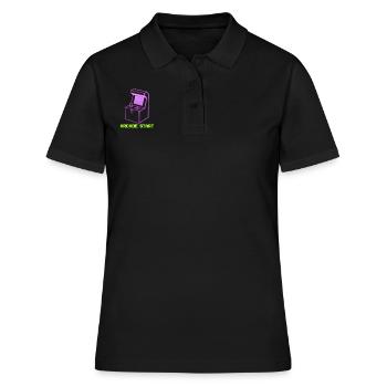 Arcade Start Computerfreak - Frauen Polo Shirt - Schwarz - Vorne - Ailine (174cm)