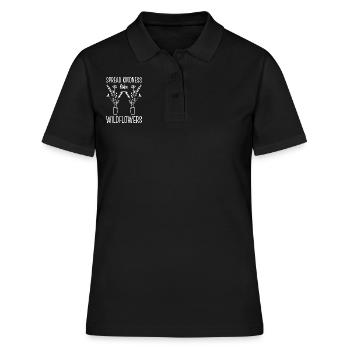 Spread Kindness Like Wildflowers Blumenhändler - Frauen Polo Shirt - Schwarz - Vorne - Ailine (174cm)