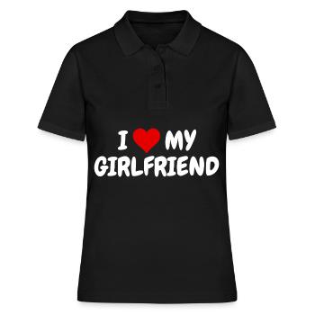 J’aime ma copine beau cœur de Saint-Valentin - Polo Femme - noir - Devant - Ailine (174cm)