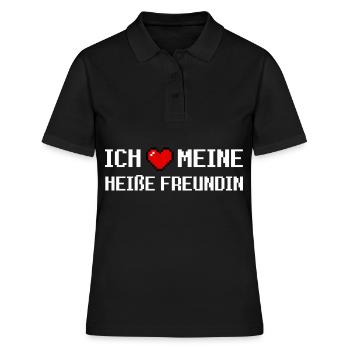 J’aime ma petite amie chaude fille de jeu chaud - Polo Femme - noir - Devant - Ailine (174cm)