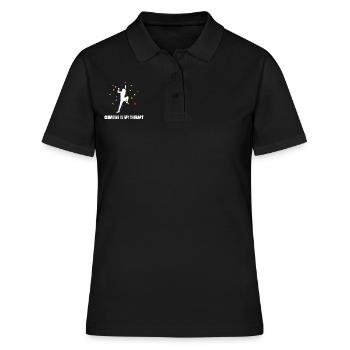 L’escalade est ma thérapie L’escalade de bloc - Polo Femme - noir - Devant - Ailine (174cm)
