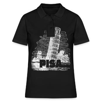 Pise Florence La Tour Penchée Pise Souvenir Rétro - Polo Femme - noir - Devant - Ailine (174cm)