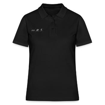 Lustiger Skelett -Triathlet Triathlet - Frauen Polo Shirt - Schwarz - Vorne - Ailine (174cm)