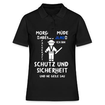 Security Türsteher Sicherheitsdienst Aufpasser - Frauen Polo Shirt - Schwarz - Vorne - Ailine (174cm)