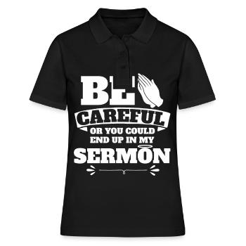 Predigtminister Pastor Prediger Geschenk - Frauen Polo Shirt - Schwarz - Vorne - Ailine (174cm)
