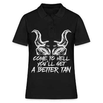 Satan Satanisten Satanismus Okkultismus Sprüche - Frauen Polo Shirt - Schwarz - Vorne - Ailine (174cm)