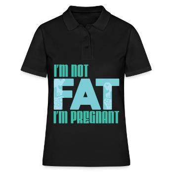 Ich bin nicht fett, ich bin nur schwanger! - Frauen Polo Shirt - Schwarz - Vorne - Ailine (174cm)