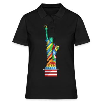 Racisme - Droits de l’homme - Polo Femme - noir - Devant - Ailine (174cm)