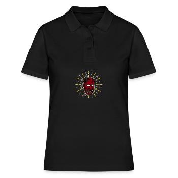 Japanische Tengu Hannya Kitsune Maske - Frauen Polo Shirt - Schwarz - Vorne - Ailine (174cm)