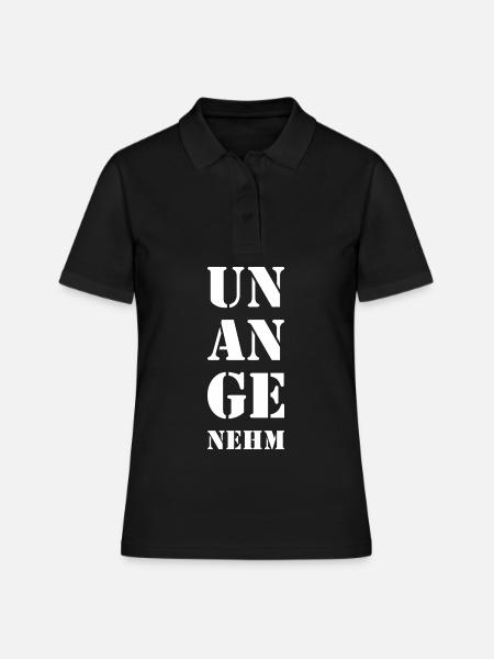 UNANGENEHM FREMDSCHÄMEN - Frauen Polo Shirt - Schwarz