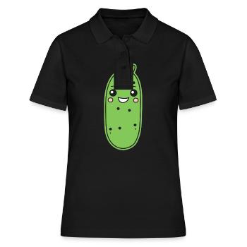 Gurke - Frauen Polo Shirt - Schwarz - Vorne - Ailine (174cm)