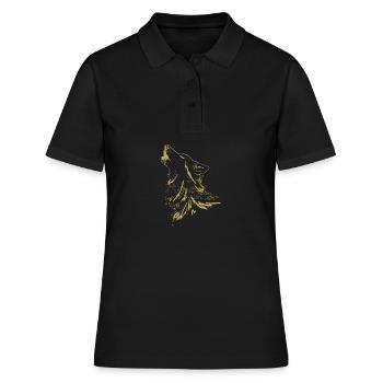 Dessins illustrés avec Wolf - Polo Femme - noir - Devant - Ailine (174cm)
