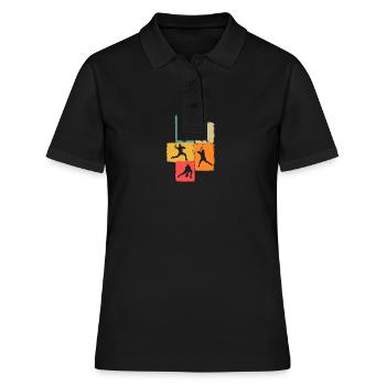 Joueur de baseball Baseball - Polo Femme - noir - Devant - Ailine (174cm)