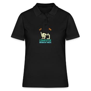 Computer Gamer Gamer Programmer Administrator - Women's Polo Shirt - black - Front - Ailine (174cm)