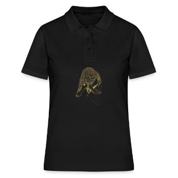 Motifs illustrés avec tatou - Polo Femme - noir - Devant - Ailine (174cm)