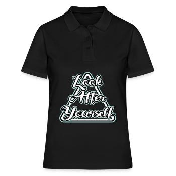 Spruch - Frauen Polo Shirt - Schwarz - Vorne - Ailine (174cm)