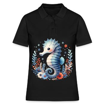Hippocampe Hippocampe - Polo Femme - noir - Devant - Ailine (174cm)