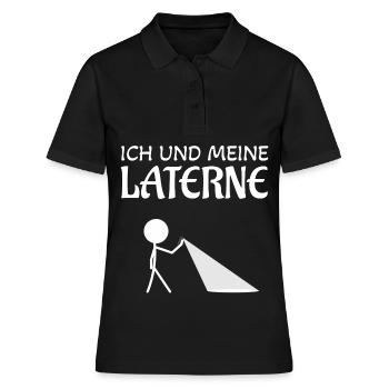 Ich und meine Laterne Spazieren gehen Martin - Frauen Polo Shirt - Schwarz - Vorne - Ailine (174cm)