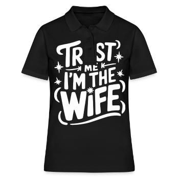 Frau Ehefrau Partnerin Familie Verheiratet - Frauen Polo Shirt - Schwarz - Vorne - Ailine (174cm)