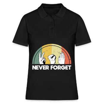 Never Forget Retro Vintage - Frauen Polo Shirt - Schwarz - Vorne - Ailine (174cm)