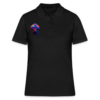 Psychedelischer Pilz - Frauen Polo Shirt - Schwarz - Vorne - Ailine (174cm)