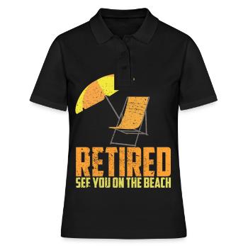 Retraite plage de chaises longues - Polo Femme - noir - Devant - Ailine (174cm)