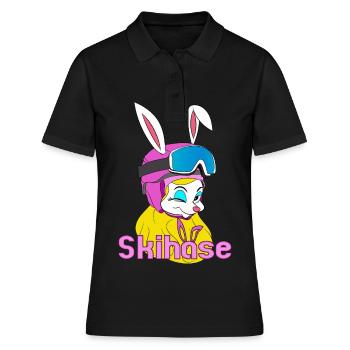 Ski rabbit apres ski winter vacation snowboard - Women's Polo Shirt - black - Front - Ailine (174cm)