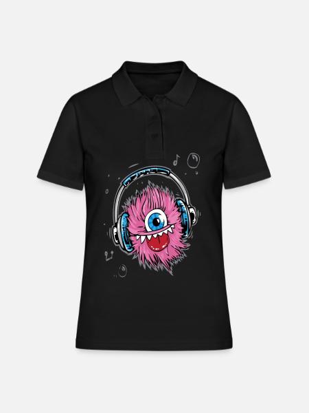 monstre - Polo Femme - noir