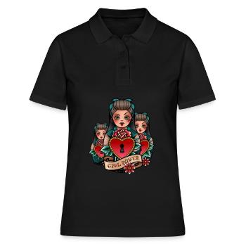 Matryoshka Russia Babushka doll - Women's Polo Shirt - black - Front - Ailine (174cm)