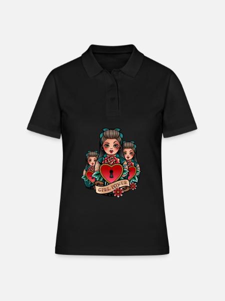 Poupée Matriochka Russie Babushka - Polo Femme - noir