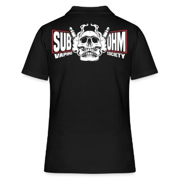 sub ohm vape totenkopf mit akkuträger shirt - Frauen Polo Shirt - Schwarz - Hinten - Ailine (174cm)
