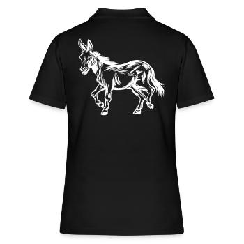 Esel,Donkey,Muli Züchter Liebhaber Shirt Geschenk - Frauen Polo Shirt - Schwarz - Hinten - Ailine (174cm)