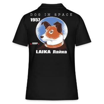 Chien de l'espace, LAIKA, cadeau de voyage spatial de 1957, espace - Polo Femme - noir - Dos - Ailine (174cm)