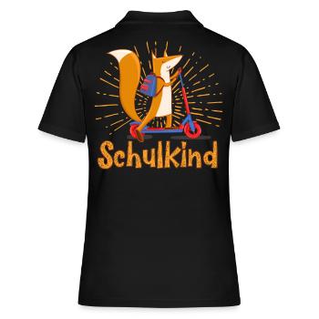 Einschulung in der Schule Kinder Fuchs Design - Frauen Polo Shirt - Schwarz - Hinten - Ailine (174cm)