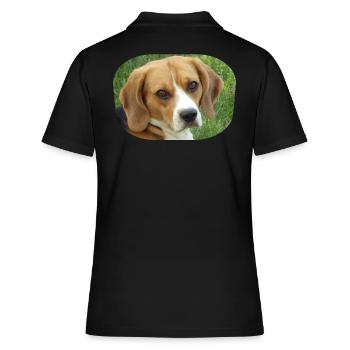 beagle - Frauen Polo Shirt - Schwarz - Hinten - Ailine (174cm)