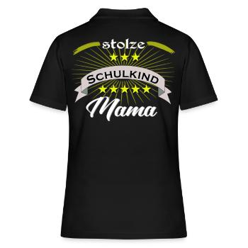 Schule Kindergarten Einschulung Schulkind Mama - Frauen Polo Shirt - Schwarz - Hinten - Ailine (174cm)